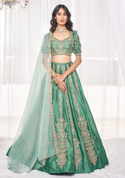 Top 100+ Dark Teal Lehenga Designs: Bold and Sophisticated Look for Mehndi