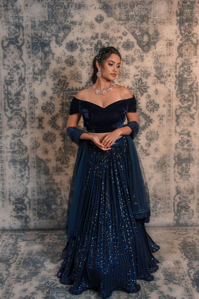 Top 100+ Midnight Blue Lehenga Designs: Deep and Mysterious Look for Evening Receptions