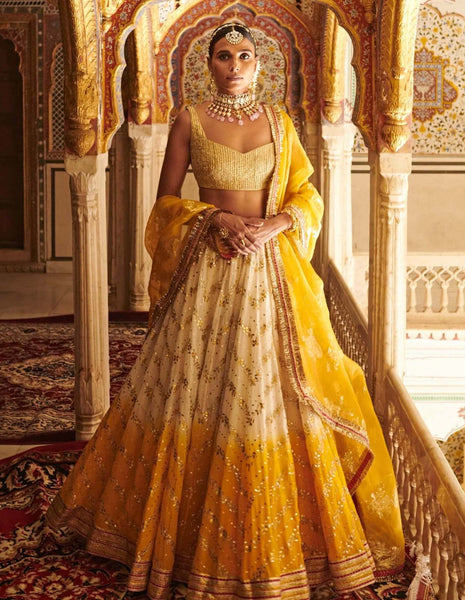 Top 100+ Olive Yellow Lehenga Designs: Unique and Refreshing Choice for Mehndi