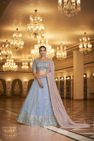 Top 100+ Sky Blue Lehenga Designs: Dreamy and Ethereal Ensemble