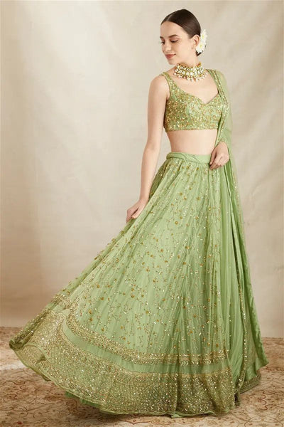 Top 100+ Mint Green Lehenga Designs: Fresh and Modern Choice for Mehndi