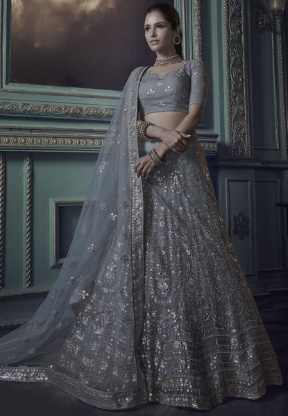 Top 100+ Slate Grey Lehenga Designs: Modern and Elegant Bridal Attire