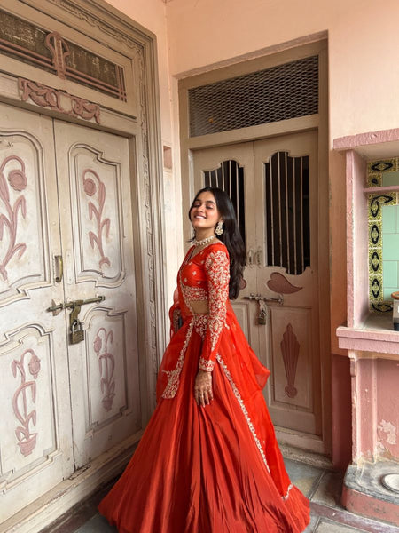 Top 100+ Rust Orange Lehenga Designs: Warm and Rich Ensemble