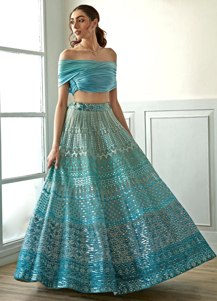 Top 100+ Sky Blue Lehenga Designs: Dreamy and Ethereal Ensemble