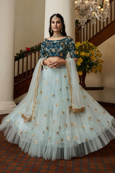 Top 100+ Sky Blue Lehenga Designs: Dreamy and Ethereal Ensemble