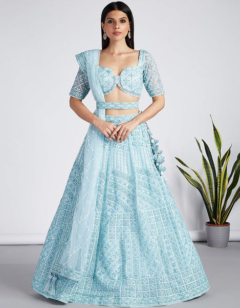 Top 100+ Turquoise Lehenga Designs: Refreshing and Exotic Look