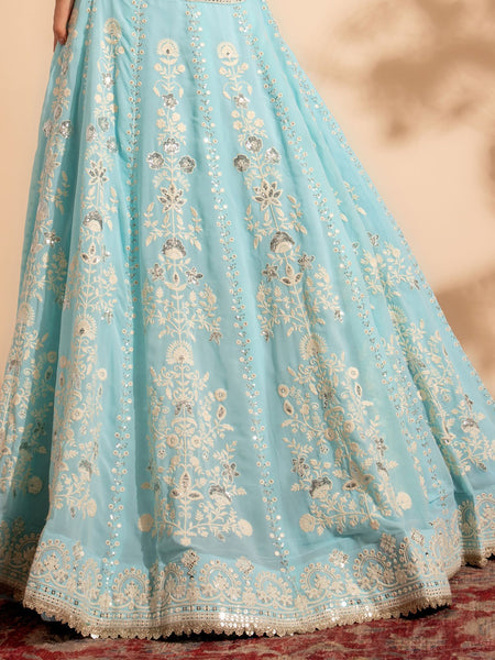 Top 100+ Sky Blue Lehenga Designs: Dreamy and Ethereal Ensemble