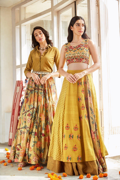 Top 100+ Olive Yellow Lehenga Designs: Unique and Refreshing Choice for Mehndi