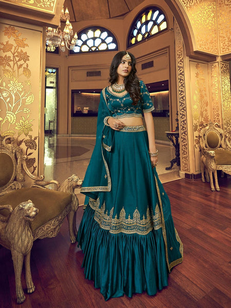 Top 100+ Turquoise Lehenga Designs: Refreshing and Exotic Look