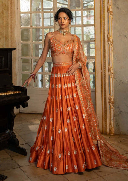 Top 100+ Rust Orange Lehenga Designs: Warm and Rich Ensemble