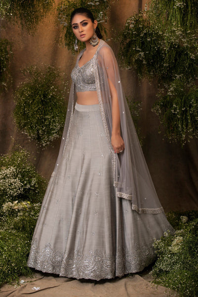 Top 100+ Slate Grey Lehenga Designs: Modern and Elegant Bridal Attire