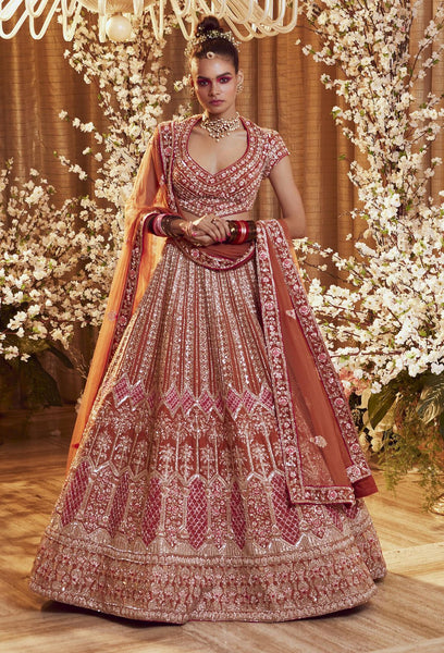 Top 100+ Rust Orange Lehenga Designs: Warm and Rich Ensemble