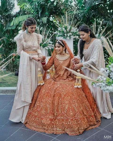 Top 100+ Rust Orange Lehenga Designs: Warm and Rich Ensemble