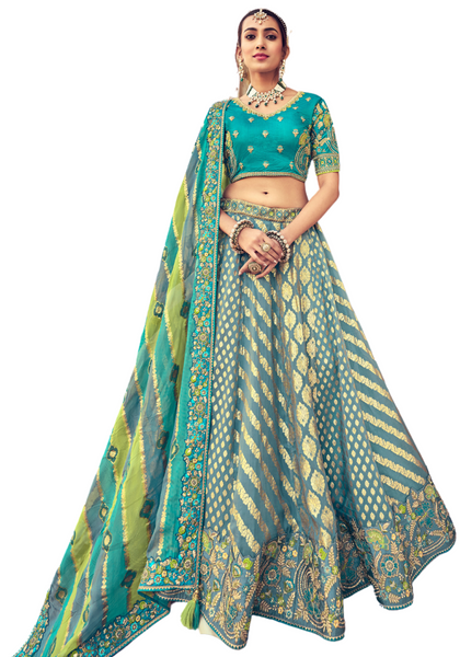 Top 100+ Turquoise Lehenga Designs: Refreshing and Exotic Look