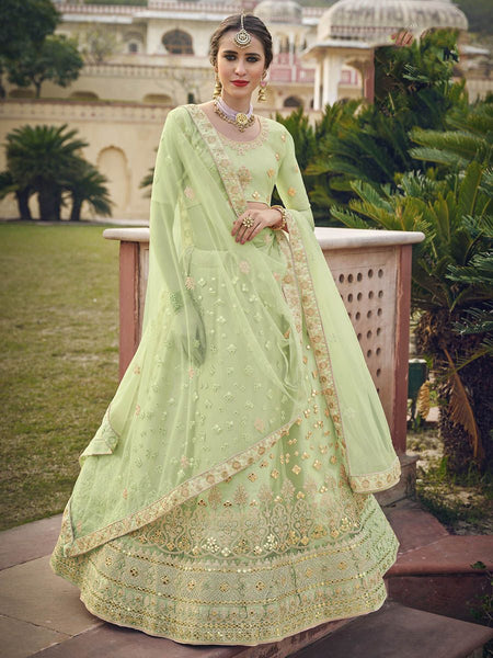 Top 100+ Mint Green Lehenga Designs: Fresh and Modern Choice for Mehndi