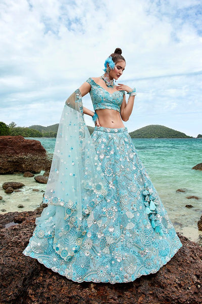 Top 100+ Sky Blue Lehenga Designs: Dreamy and Ethereal Ensemble