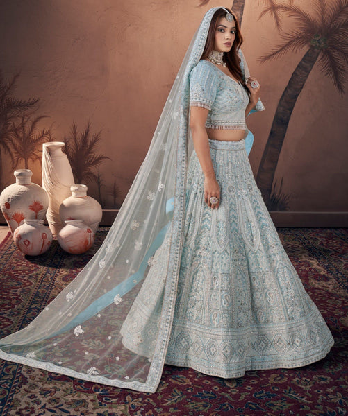 Top 100+ Sky Blue Lehenga Designs: Dreamy and Ethereal Ensemble