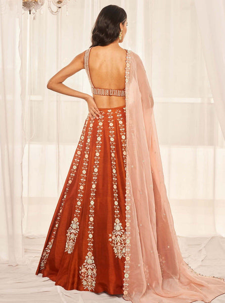 Top 100+ Rust Orange Lehenga Designs: Warm and Rich Ensemble