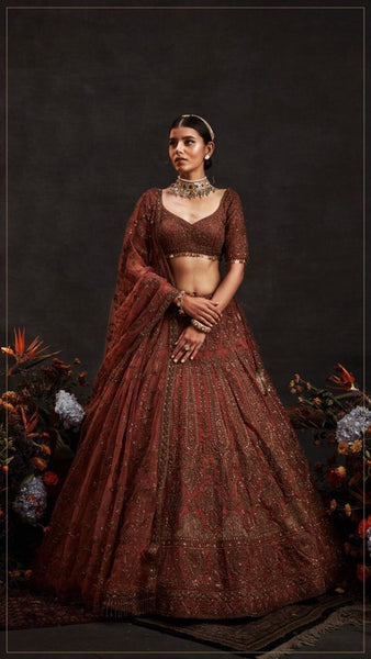 Top 100+ Rust Orange Lehenga Designs: Warm and Rich Ensemble