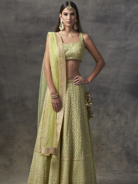 Top 100+ Mint Green Lehenga Designs: Fresh and Modern Choice for Mehndi