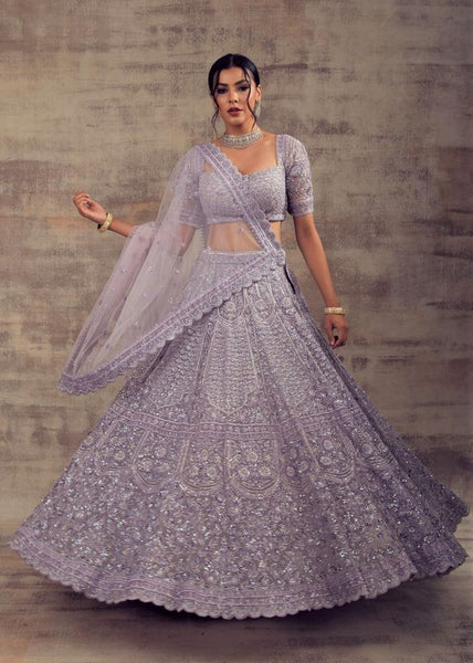 Top 100+ Lavender Grey Lehenga Designs: Soft and Elegant Ensemble for Day Weddings