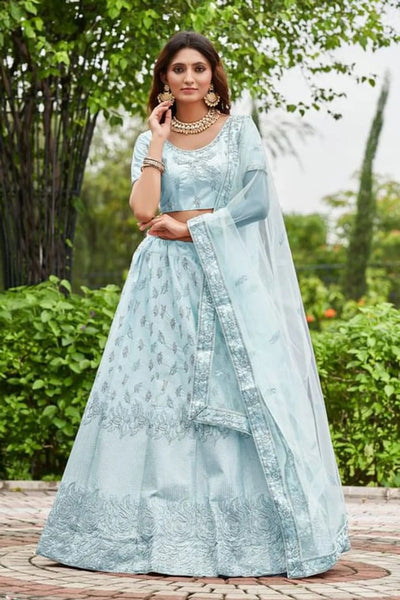 Top 100+ Sky Blue Lehenga Designs: Dreamy and Ethereal Ensemble