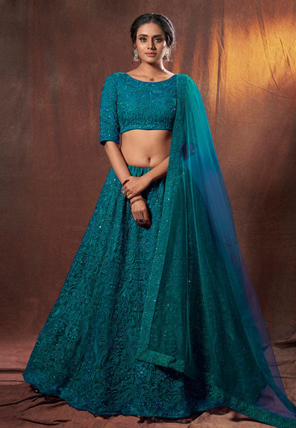 Top 100+ Dark Teal Lehenga Designs: Bold and Sophisticated Look for Mehndi