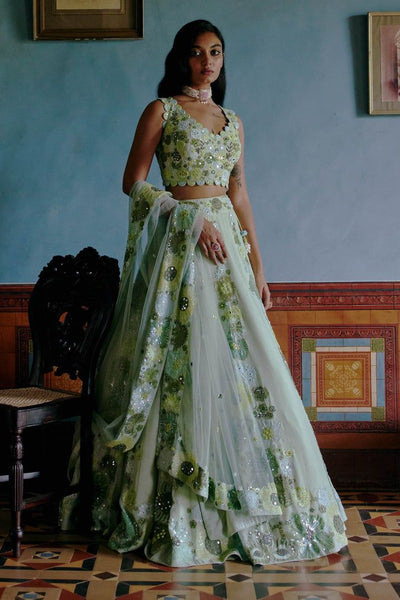 Top 100+ Mint Green Lehenga Designs: Fresh and Modern Choice for Mehndi