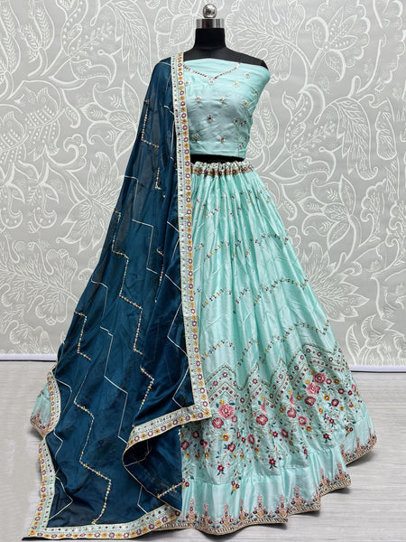 Top 100+ Sky Blue Lehenga Designs: Dreamy and Ethereal Ensemble