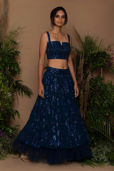 Top 100+ Midnight Blue Lehenga Designs: Deep and Mysterious Look for Evening Receptions