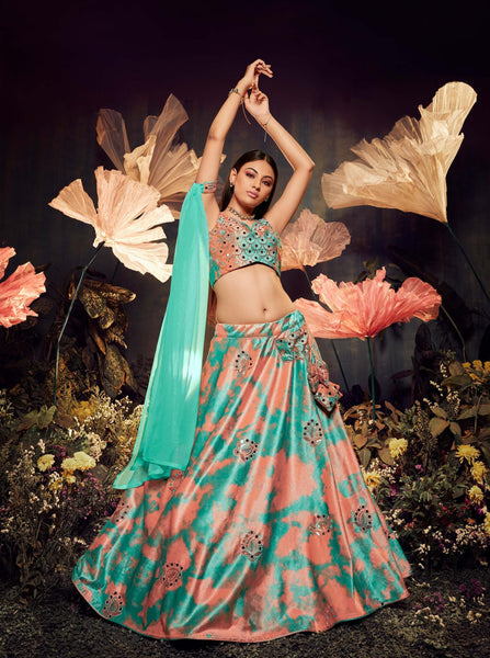 Top 100+ Turquoise Lehenga Designs: Refreshing and Exotic Look