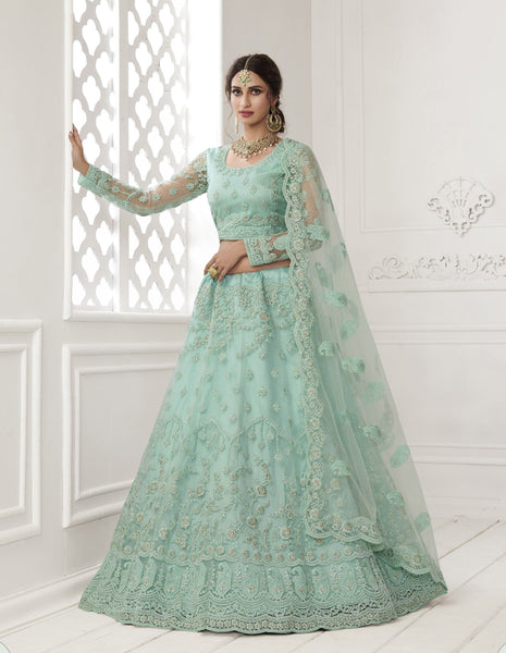 Top 100+ Turquoise Lehenga Designs: Refreshing and Exotic Look