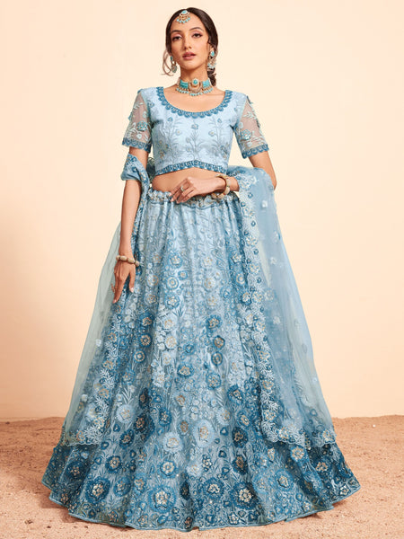 Top 100+ Sky Blue Lehenga Designs: Dreamy and Ethereal Ensemble