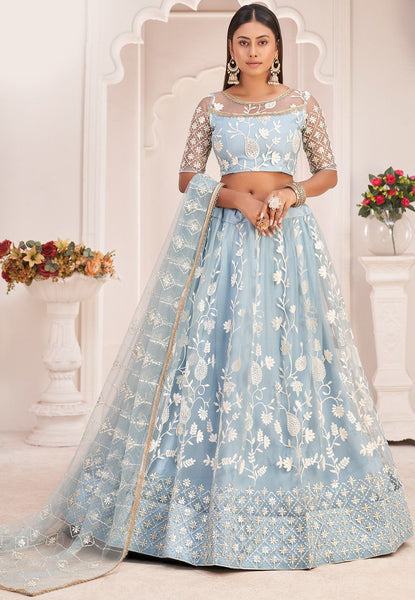 Top 100+ Sky Blue Lehenga Designs: Dreamy and Ethereal Ensemble