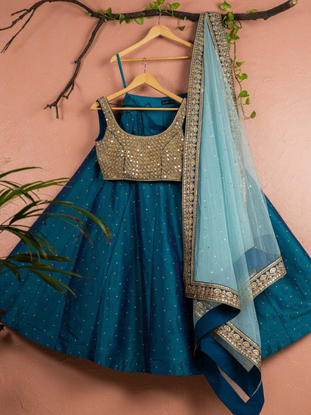 Top 100+ Dark Teal Lehenga Designs: Bold and Sophisticated Look for Mehndi