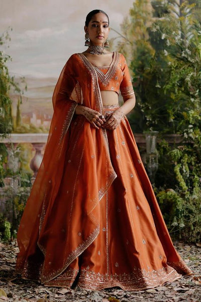 Top 100+ Rust Orange Lehenga Designs: Warm and Rich Ensemble