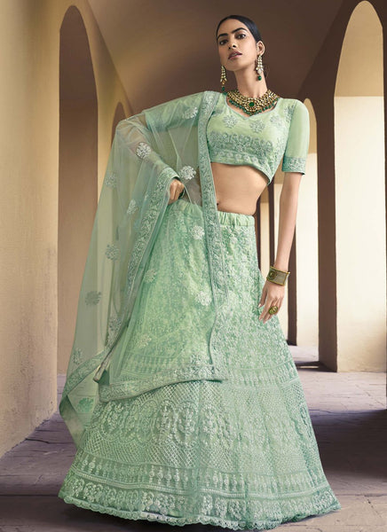 Top 100+ Mint Green Lehenga Designs: Fresh and Modern Choice for Mehndi