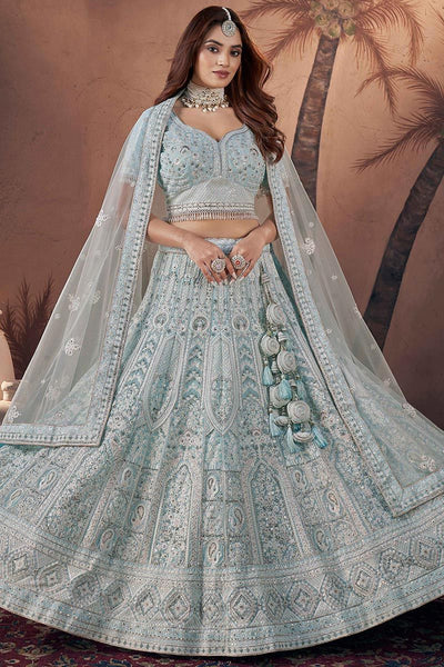 Top 100+ Sky Blue Lehenga Designs: Dreamy and Ethereal Ensemble