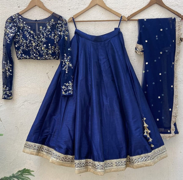 Top 100+ Midnight Blue Lehenga Designs: Deep and Mysterious Look for Evening Receptions