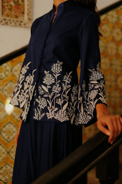 Top 100+ Navy Blue Indo-Western Dress Designs: Classic and Timeless Choice