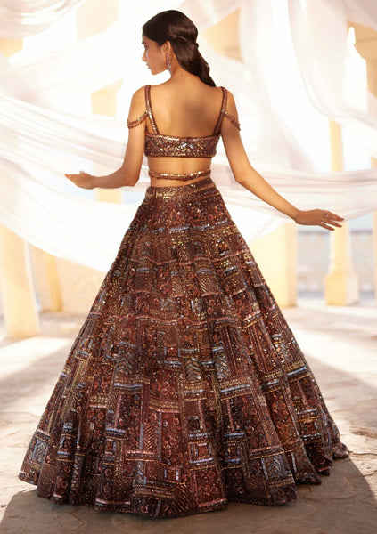 Top 100+ Chocolate Brown Lehenga Designs: Rich and Warm Look for Winter Weddings