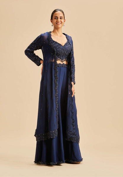 Top 100+ Navy Blue Indo-Western Dress Designs: Classic and Timeless Choice