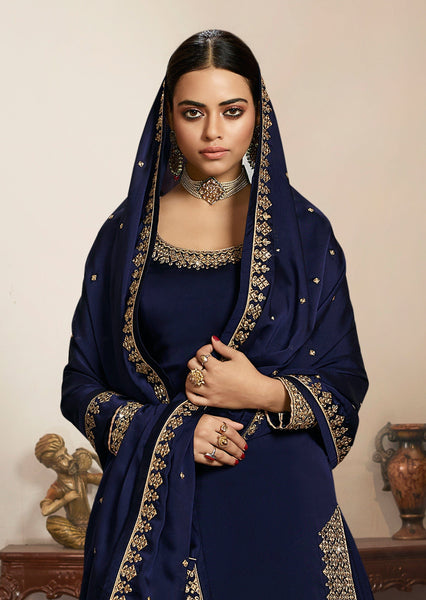 Top 100+ Navy Blue Indo-Western Dress Designs: Classic and Timeless Choice