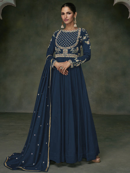 Top 100+ Navy Blue Indo-Western Dress Designs: Classic and Timeless Choice