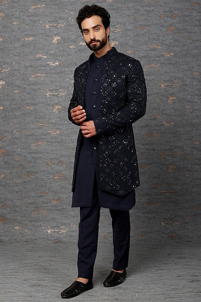 Top 100+ Navy Blue Indo-Western Dress Designs: Classic and Timeless Choice