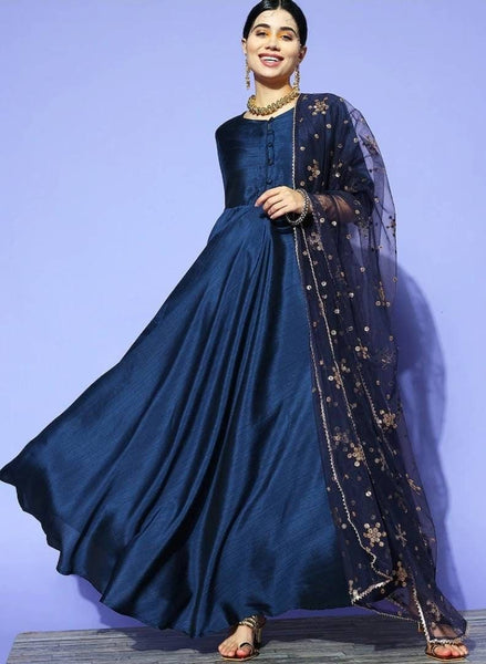 Top 100+ Navy Blue Indo-Western Dress Designs: Classic and Timeless Choice