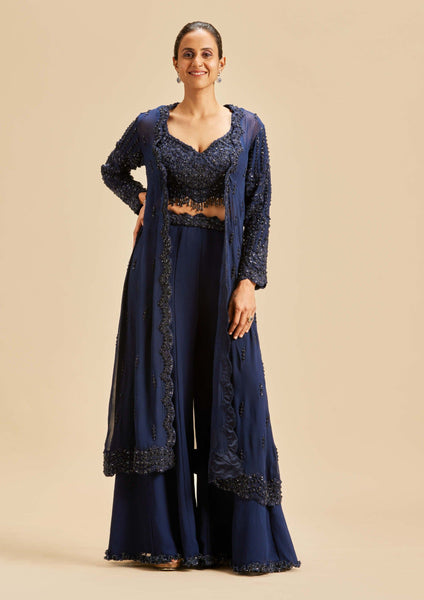 Top 100+ Navy Blue Indo-Western Dress Designs: Classic and Timeless Choice