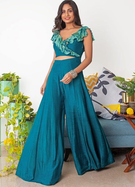 Top 100+ Turquoise Indo-Western Dress Designs: Refreshing and Exotic Look