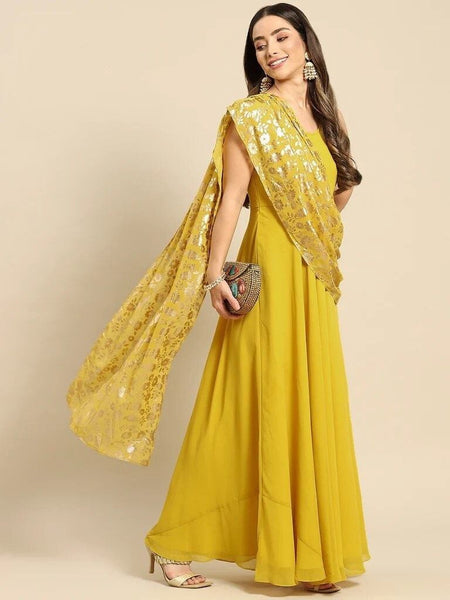 Top 100+ Mustard Yellow Indo-Western Dress Designs: Trendy and Chic for Gatherings