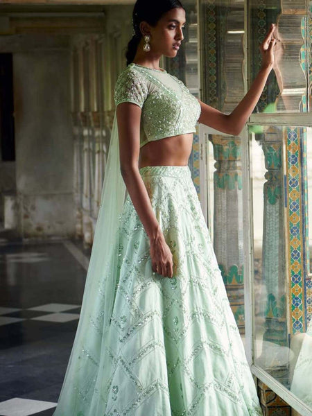 Top 100+ Mint Green Indo-Western Dress Designs: Fresh and Modern Choice